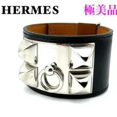 エルメス　コリエドシアン　ブラック×シルバー　極美品　T２ HERMES エルメス コリエドシアン ブレスレット シルバー
