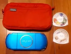 PSP-3000 バイブラント・ブルー ソニー純正PSP収納ポーチ ゲーム