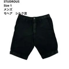 STUDIOUS モヘア シルク混 ショートパンツ 1 ブラック ウール 綺麗めのサムネイル