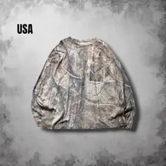 USAリアルツリー カモ柄クルーネックロングスリーブTシャツ オーバーサイズ長袖のサムネイル