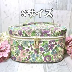 【ハンドメイド】Sサイズ　花柄パープル☆バニティポーチ