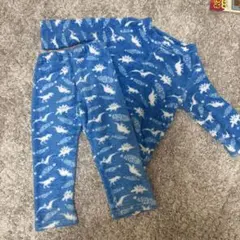 恐竜柄フリースパジャマ上下セット 110サイズ 青色 きょうりゅう