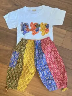 美品！可愛い！男女どちらでも！(ゾウパッチワークTシャツとパンツセット 110