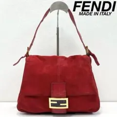 FENDI MAMMA BAGUETTE SUEDE SHOULDER BAG