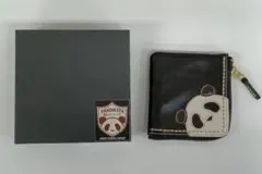 ●PANDIESTA　パッチワークコンパクトウォレット　L型財布　パンダ　本革●