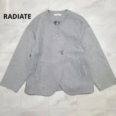 RADIATE ラディエイト コート グレー ノーカラー 異素材切り替え M