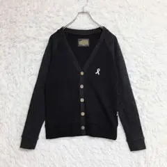 【モーテル】Vネックカーディガン (0) ウール混 秋冬 ブラック×グレー