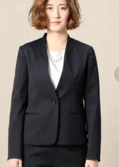 美品　BEAUTY&YOUTH ピケカラーレスジャケット　ネイビー　S