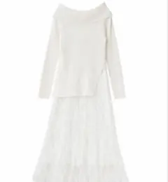 COCODEAL オフショルスリットニット×キャミワンピース (セット)