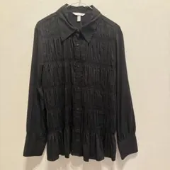 H&M 長袖シャツ ブラック シャーリング