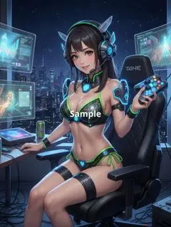 【A4ポスター】【理想の彼女】【AI生成写真】伝説のゲーマー3 イラスト風