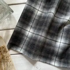 ■0.5m■延長可能■オーガニックコットンツイル微起毛チェック◇ネイビー系