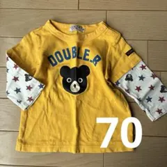 DOUBLE.B クマプリントTシャツ 70