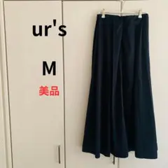 ur's タフタタックロングスカート　光沢　フレアロングスカート　マキシ丈　M