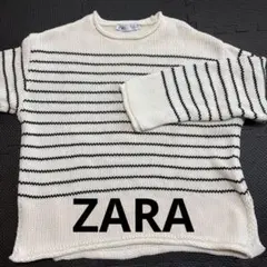 ZARA ボーダー クルーネック ニット セーター