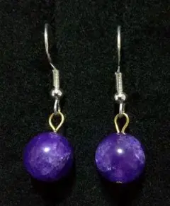 天然石ピアス 2月誕生石アメジスト 紫水晶