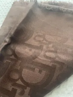 新品未使用DIORディオールロゴ入り大判ストール /フリンジ付き/タグ付