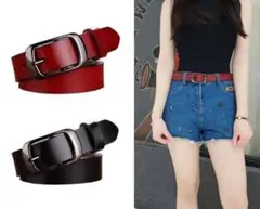 シンプル 黒 カジュアル ブラック ベルト レディース 本革牛革 無地