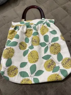 花柄リネン風ハンドバッグ グラニーバッグ