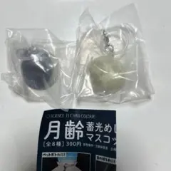 月齢蓄光めじるしマスコット 月齢15(望/満月・黄) 半球 月齢3（三日月）