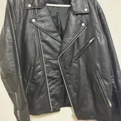 黒レザーダブルライダースジャケット
