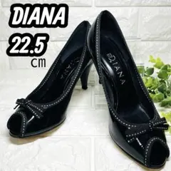 ダイアナ　未使用　22.5 ブラック プラスダイアナ ＋diana 【軽量】サステナブルスニーカー （黒人工