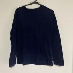 ネイビー 長袖カットソー ポケット付き