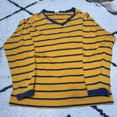 90s～00s HanesボーダーVネックロンTグランジvintageヒッピー