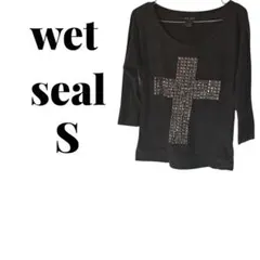 美品‼️1点モノ♡wet seal クロス柄 長袖Tシャツ S