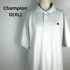 Champion　ポロシャツ　白　ワンポイントロゴ　O(XL)