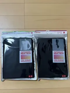 ユニクロ　ヒートテック クルーネック　ヒートテックレギンス　ブラック　M ⑩