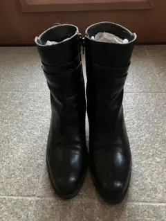 銀座かねまつ　ショートブーツ　黒のサムネイル