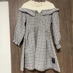 グレー系チェック ワンピース 120cm