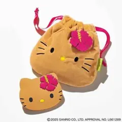 sweet 日焼け ハローキティ 巾着&ミラー￼ ポーチチャーム&ステッカー