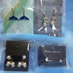 No.54　デザインピアス4点セット