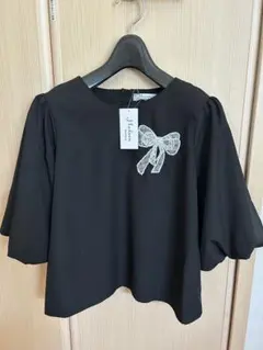 しまむら ハドソンハニー TT※ムジリボンカザリ 濃黒 M