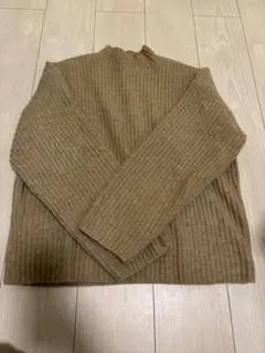 スフレヤーンモックネックセーター　ベージュ