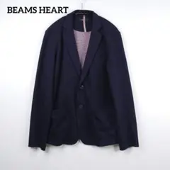 美品☆BEAMS HEART テーラードジャケット ネイビー S 裏地ストライプ