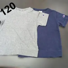 Champion Tシャツ 100cm グレー ネイビー 2枚セット　ガーゼ生地