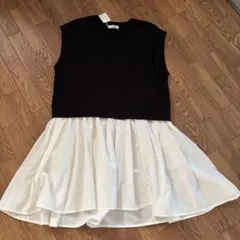 未使用イングINGNI ノースリーブニットフレアチュニック M