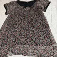 AS KNOW AS 花柄レースチュニック 半袖 ブラックのサムネイル