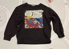 黒 コミックプリント 長袖トレーナー　120cm