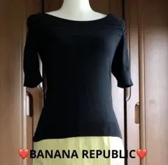 BANANA REPUBLIC シルク44%黒デザインニット