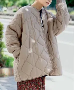 イーザッカマニアストアーズ❁⃘キルティングジャケット ライトベージュ