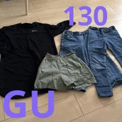 黒いTシャツとショートパンツ、ジーンズのセット送料無料