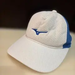 MIZUNO テニス キャップ ホワイト ブルー メッシュのサムネイル