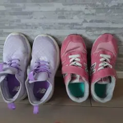 New Balance キッズスニーカー 紫 ピンク２足セット