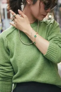 セブンテン SEVENTEN ベーシッククルーネックプルオーバー(グリーン) S