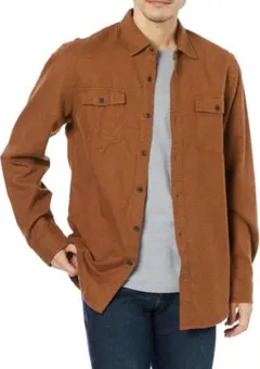 アマゾンエッセンシャルズフランネルシャツ 2ポケット スリムフィット 長袖 M