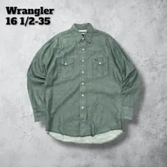 【シンジの古着屋様専用】Wranglerラングラーウエスタンシャツ長袖グリーン